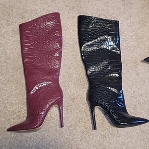 2 pair for 1 price - JLo Croc Embossed knee boots *Bundle*